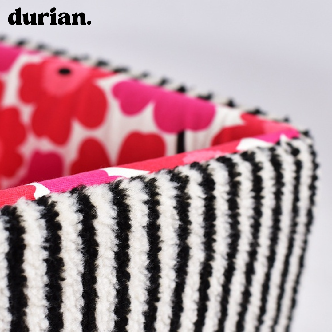 durian. Floral Design Pet House | Foldable, 2-Way Cushion House for Cats and Dogs, Bed and Dome Style