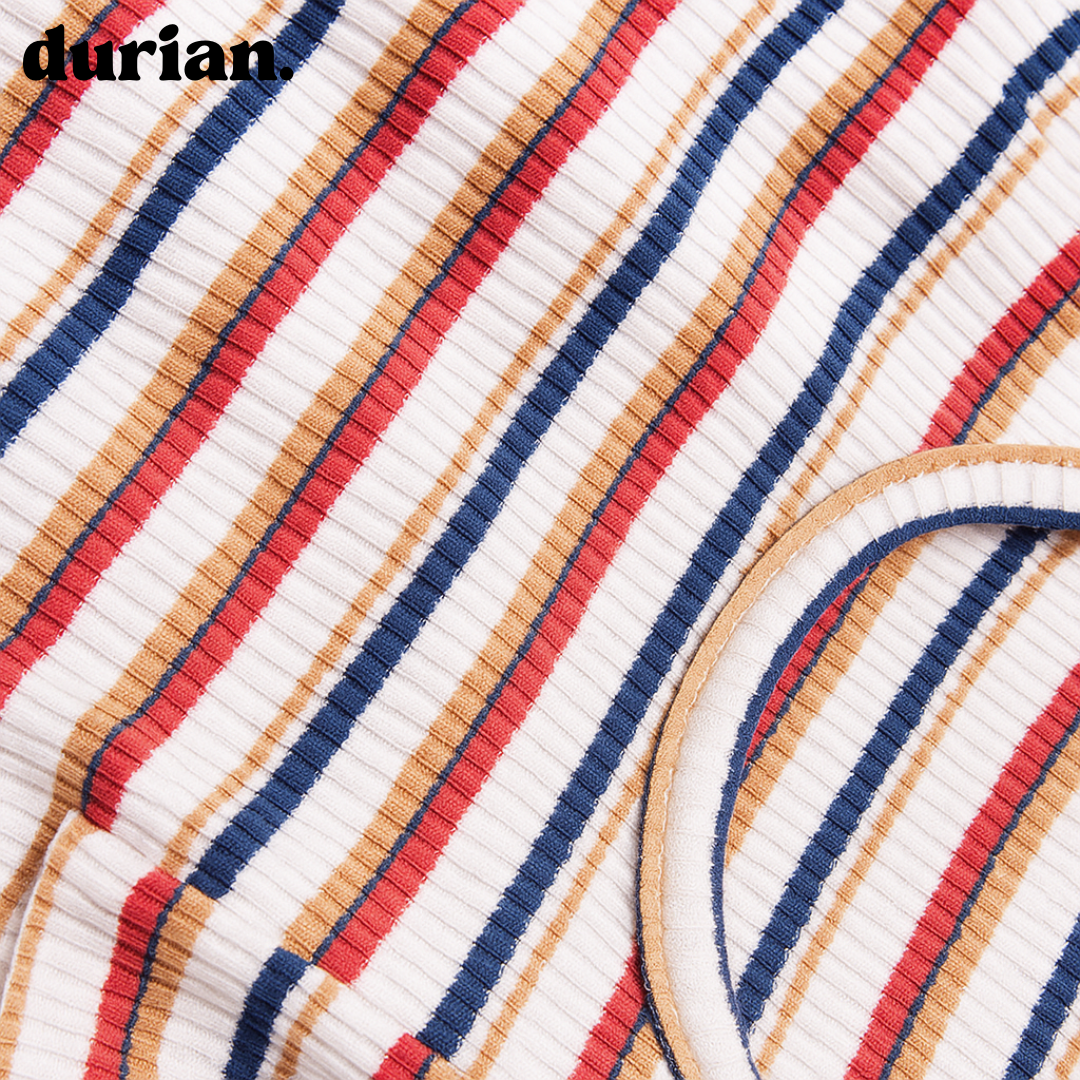 durian | Cotton rib border tank, highly stretchable, soft fit