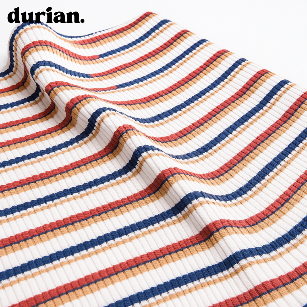 durian | Cotton rib border tank, highly stretchable, soft fit