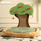 Durian Persimmon Tree Design Cat Scratching Bed | Pet Interior Kenneth Fabric Stylish Cat House
