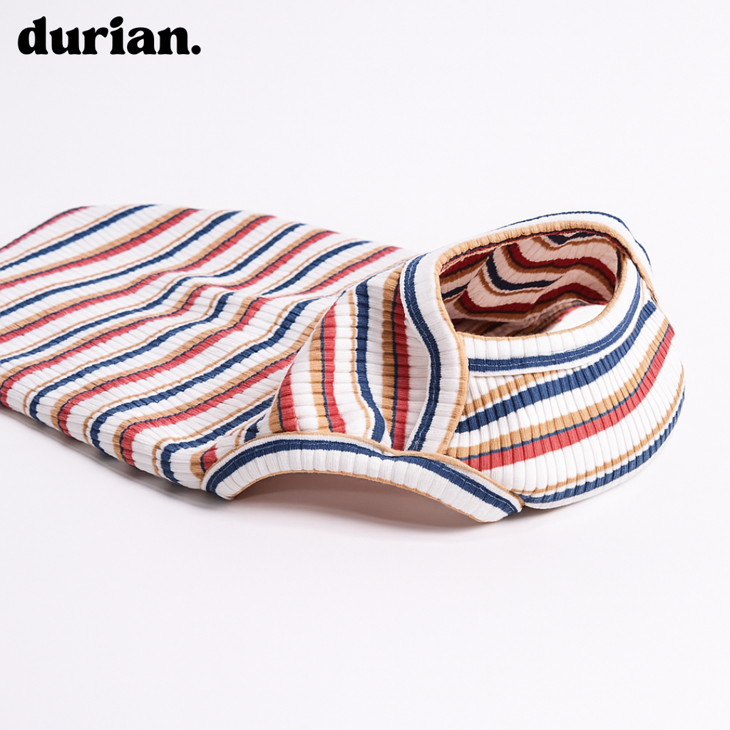 durian | Cotton rib border tank, highly stretchable, soft fit