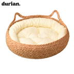 durian. Cat grass pet bed with cushion, stylish cat and dog bed, excellent breathability, natural interior