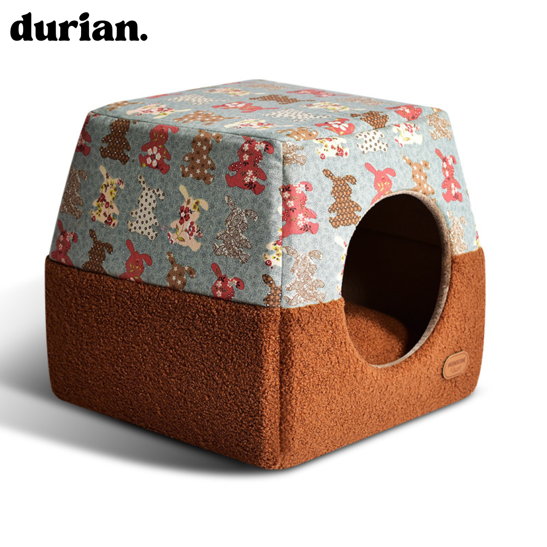 Durian Pet House | Foldable Fluffy Dome Bed 2-Way