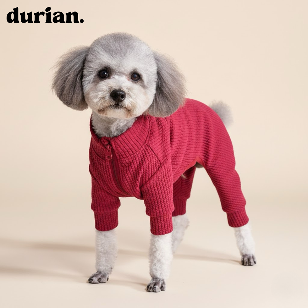 durian Small Dog 4-Leg Set Cotton Blend Waffle Pajamas