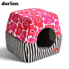 durian. Floral Design Pet House | Foldable, 2-Way Cushion House for Cats and Dogs, Bed and Dome Style