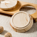 durian double bowl with wooden stand