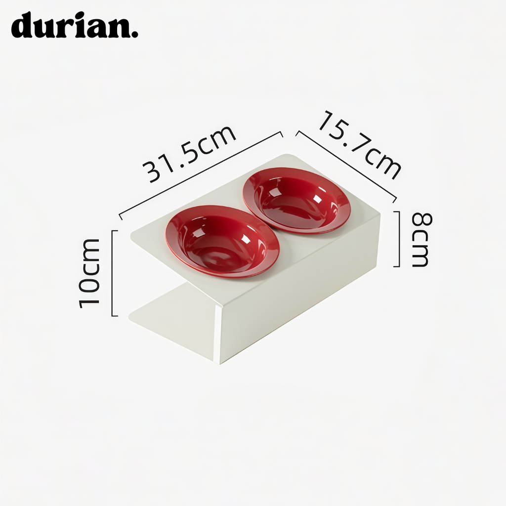 durian. Double ceramic bowl | A pet table for cats and dogs with a design that blends in with your interior