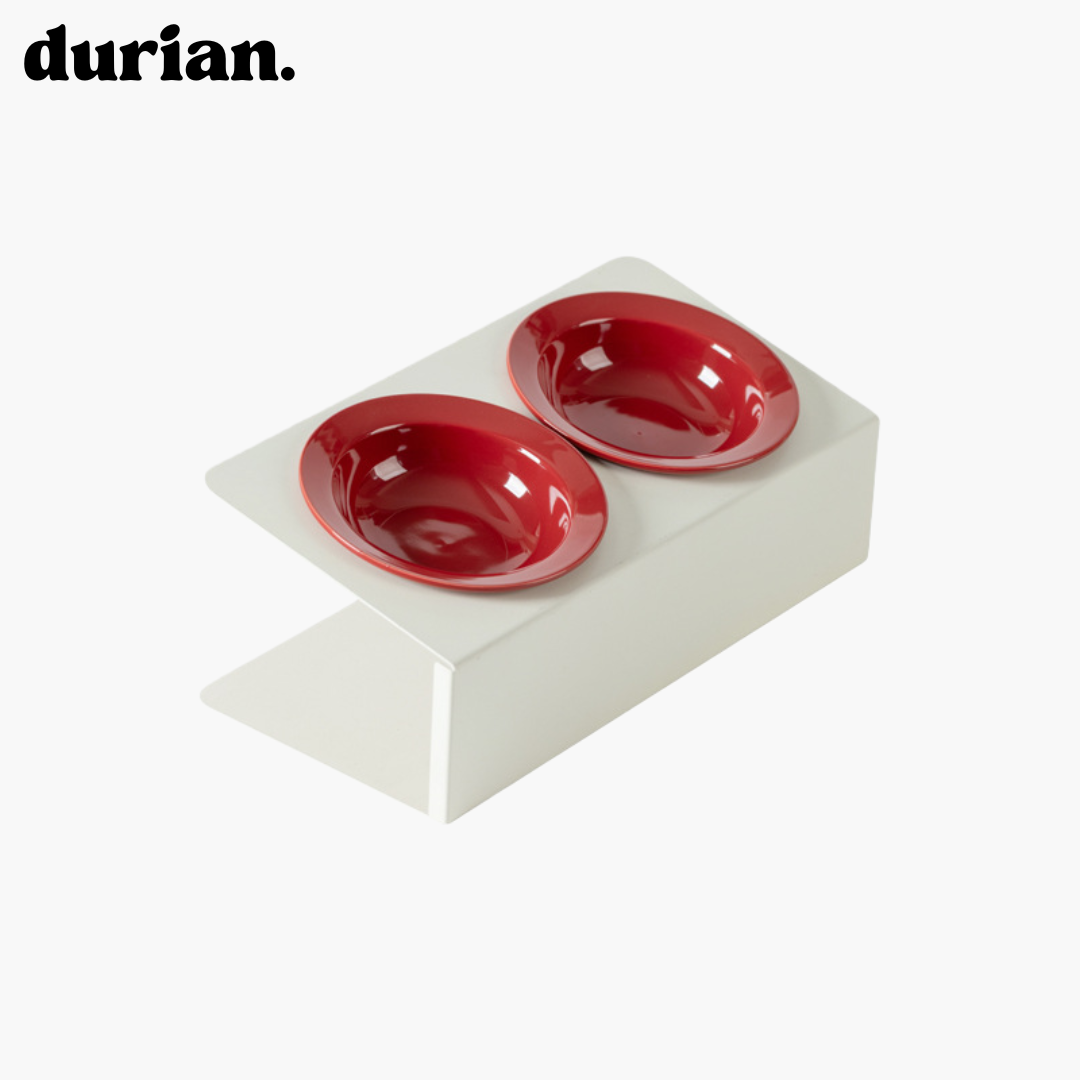 durian. Double ceramic bowl | A pet table for cats and dogs with a design that blends in with your interior