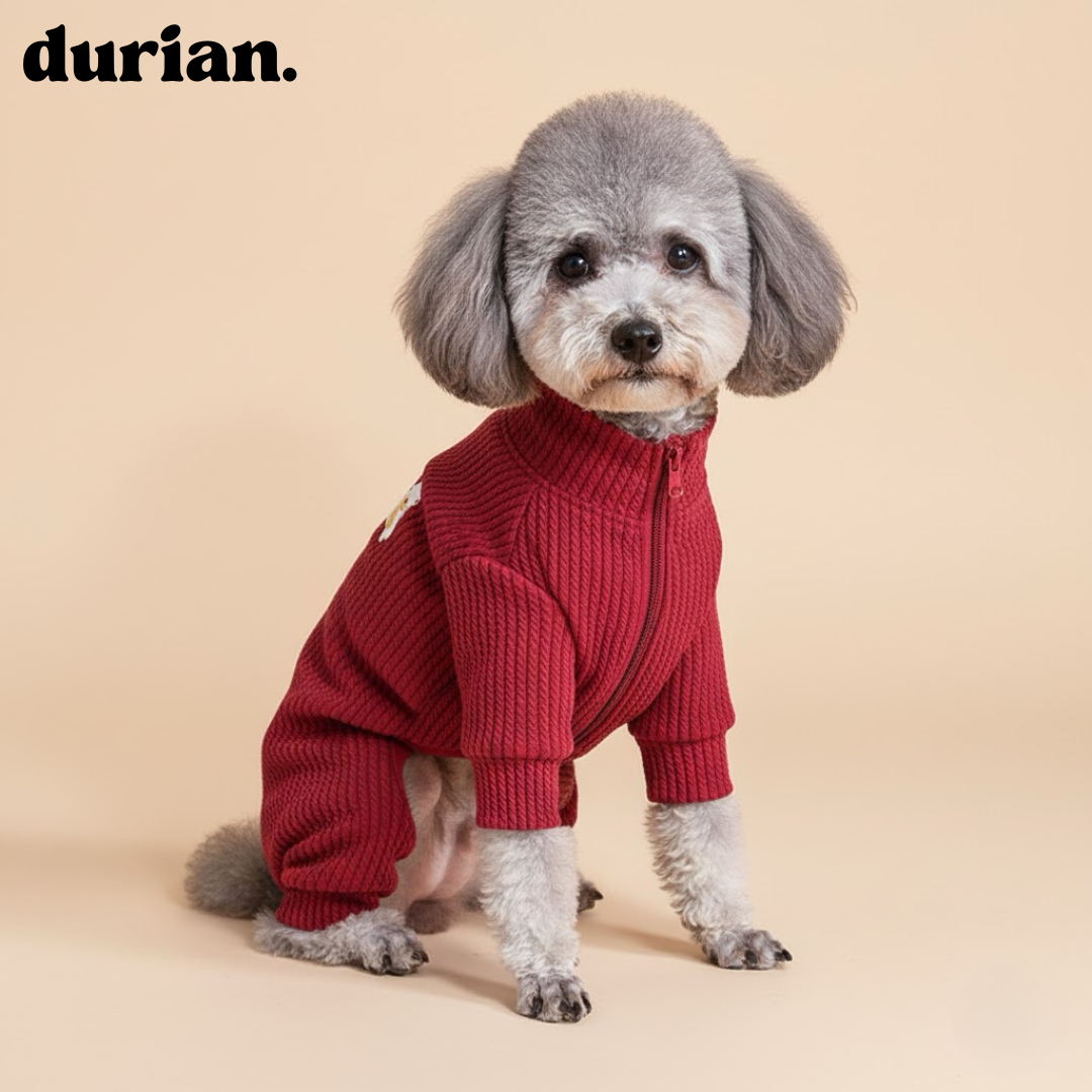 durian Small Dog 4-Leg Set Cotton Blend Waffle Pajamas