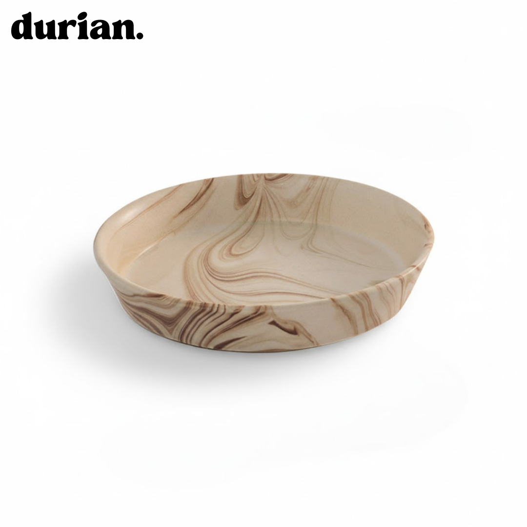 durian double bowl with wooden stand