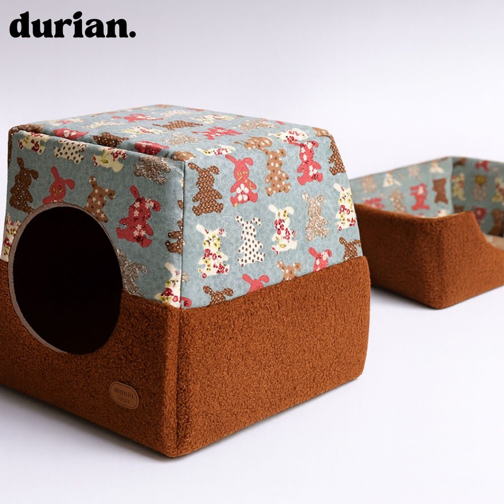 Durian Pet House | Foldable Fluffy Dome Bed 2-Way