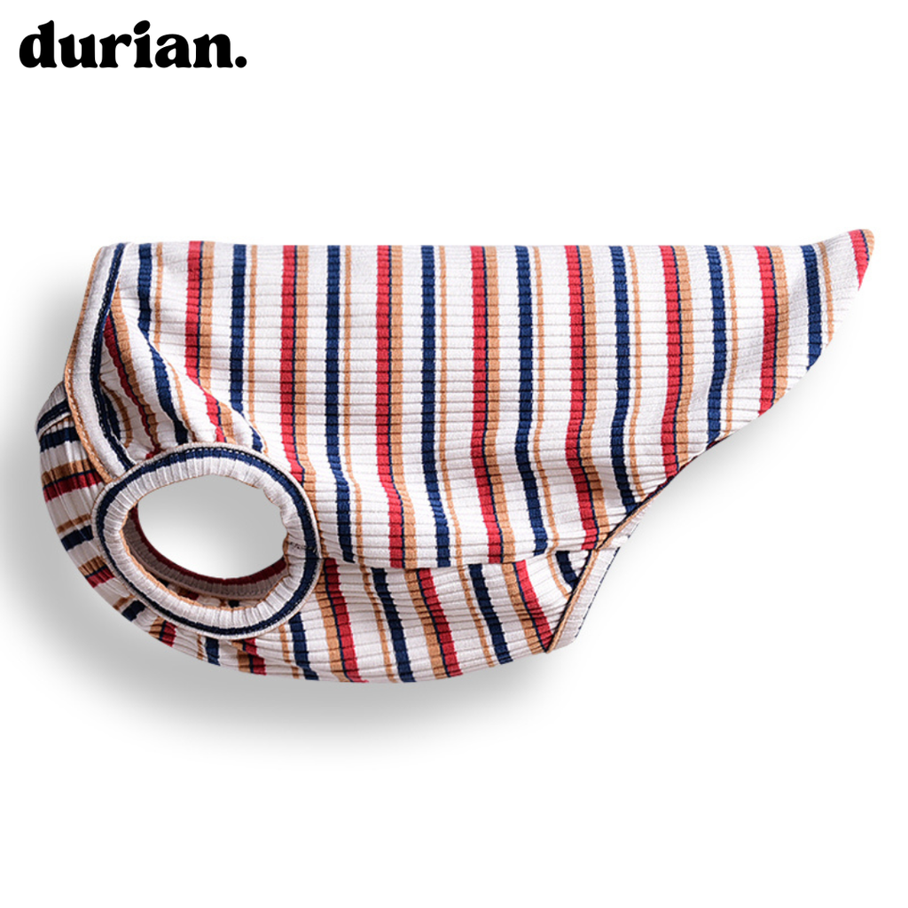 durian | Cotton rib border tank, highly stretchable, soft fit