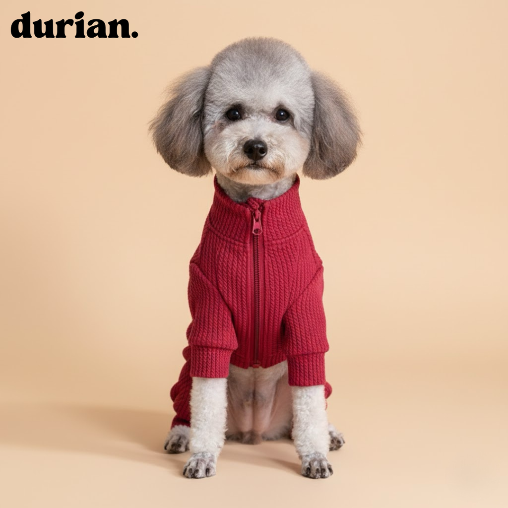 durian Small Dog 4-Leg Set Cotton Blend Waffle Pajamas