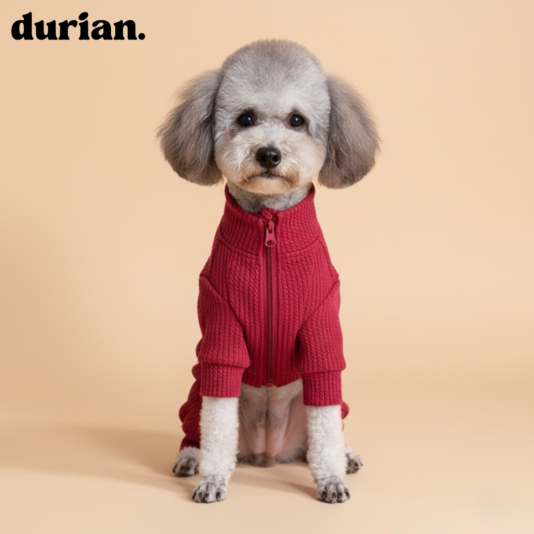 durian Small Dog 4-Leg Set Cotton Blend Waffle Pajamas